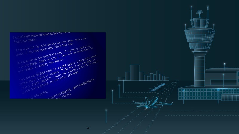 Aeroporto e schermata di errore